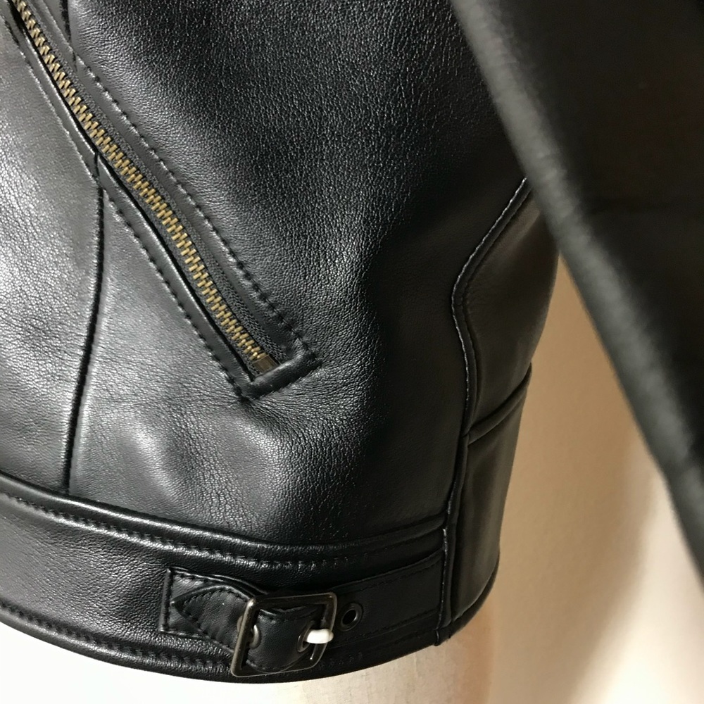 Coach Brown Sheepskin Leather Moto Jacket - image 6
